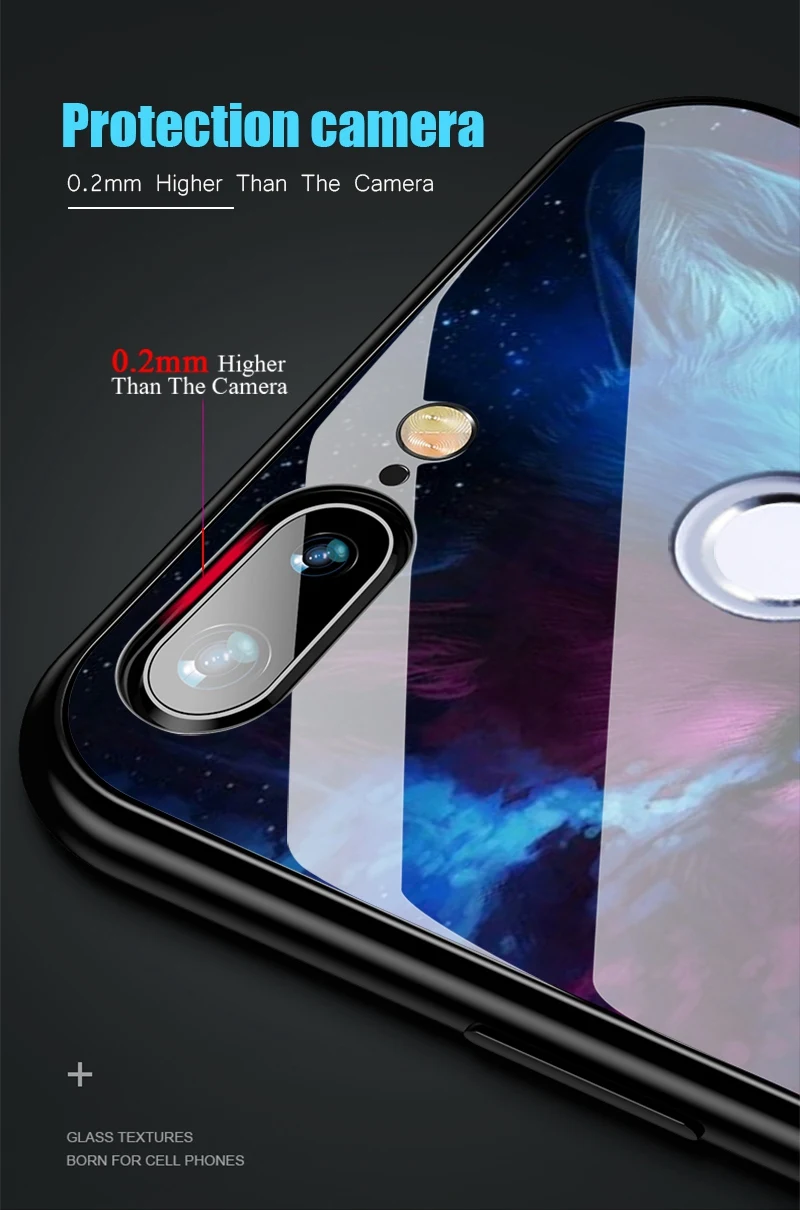 Hisomone Animal Tempered Glass Case For Huawei P20 Lite Pro Mate 10 Lite P Smart Enjoy 7S Pattern Case On Honor 9 Lite 9 10
