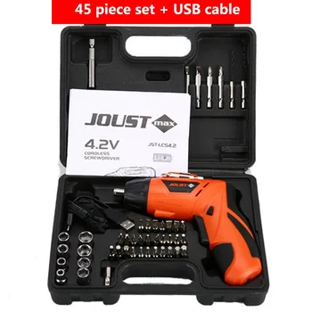 Mini Electric Screwdriver with 45 Bits Drill Cordless Electric Screwdriver Household Rechargeable Screwdriver Battery Power Tool
Mini Electric Screwdriver with 45 Bits Drill Cordless Electric Screwdriver Household Rechargeable Screwdriver Battery Power Tool