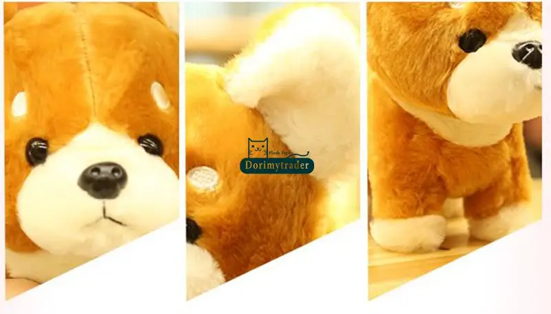 Dorimytrader New Pop Animal Shiba Inu Plush Toy Big 45cm Stuffed Simulated Akita Dogs Doll Pillow Present for Kids DY61719 (14)