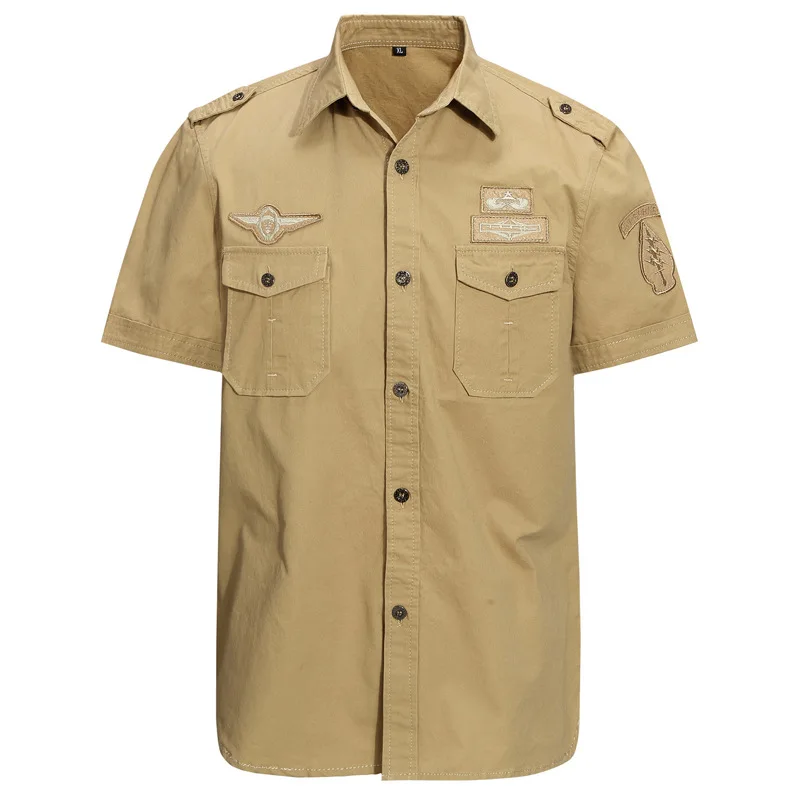 Casual Dress Shirt Men 5XL 6XL Summer Short Sleeve Air Force One Military Army Pilot Cotton Khaki Shirt For Men
Casual Dress Shirt Men 5XL 6XL Summer Short Sleeve Air Force One Military Army Pilot Cotton Khaki Shirt For Men