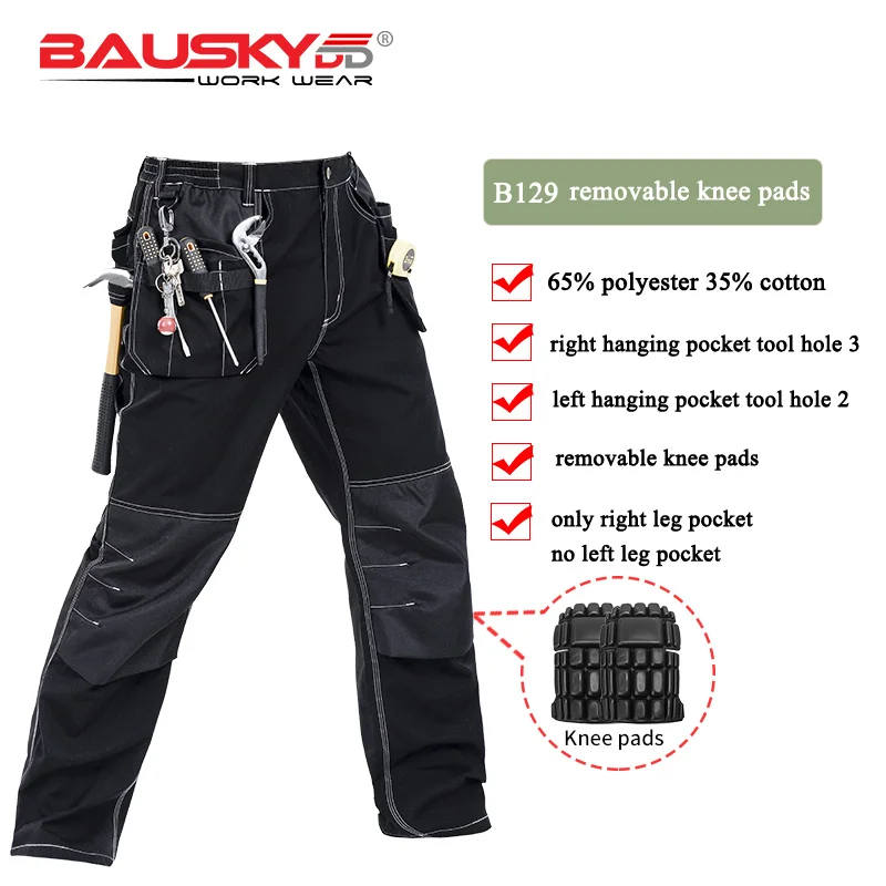 Bauskydd B129 Autumn Winter men's workwear work pants trousers safety clothing Multi-functional tool overall with knee pads
Bauskydd B129 Autumn Winter men's workwear work pants trousers safety clothing Multi-functional tool overall with knee pads