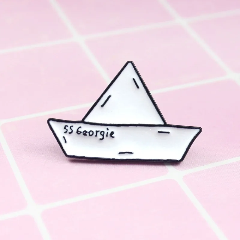 SS Georgie Paper Boat Brooches for Women Cartoon Stephen King's IT Enamel Pin Denim Jackets Collar Badge Pins Button Jewelry
SS Georgie Paper Boat Brooches for Women Cartoon Stephen King's IT Enamel Pin Denim Jackets Collar Badge Pins Button Jewelry