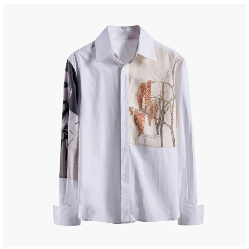 Luxury Designer Brand Blouses for Women Long Sleeve Contrast flower portrait Printed Loose Shirts White
Luxury Designer Brand Blouses for Women Long Sleeve Contrast flower portrait Printed Loose Shirts White