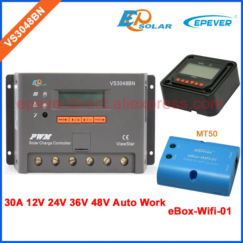 24v built in lcd display controller EPEVER solar panel charger VS3048BN with wifi BOX and MT50 remote meter 30A
24v built in lcd display controller EPEVER solar panel charger VS3048BN with wifi BOX and MT50 remote meter 30A