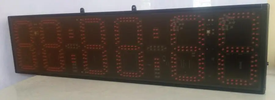 Светодиодные часы большого размера 8 дюймов красные минуты и секунды в режиме