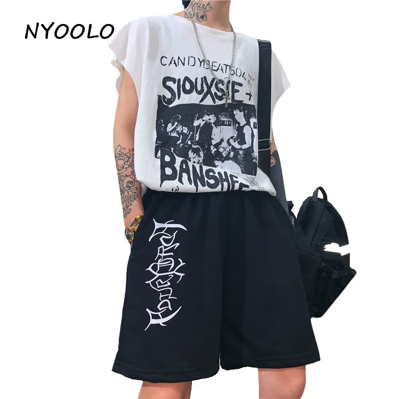 NYOOLO Vintage letters print high waist shorts Summer streetwear casual loose elastic waist shorts women men clothing
NYOOLO Vintage letters print high waist shorts Summer streetwear casual loose elastic waist shorts women men clothing