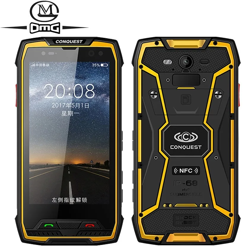 

Conquest S11 7000mAh 6GB RAM 128GB ROM IP68 Shockproof 4G Smartphone NFC OTG cell phones Android 7.0 Rugged 5.0" Mobile Phone