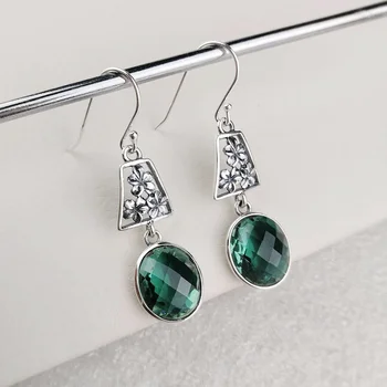 925 Sterling Silver Ethnic Dangle Earrings Natural Stone Green Crystal Earrings For Women Wholesale Lots Bulk Jewelry Oorbellen
925 Sterling Silver Ethnic Dangle Earrings Natural Stone Green Crystal Earrings For Women Wholesale Lots Bulk Jewelry Oorbellen