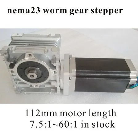 NEMA 23 Worm Reducer Stepper Motor 7.5:1~80:1 Motor Length 112mm 3N.m (417oz-in) Nema 23 Worm Gear Stepper Motor CE ROHS
NEMA 23 Worm Reducer Stepper Motor 7.5:1~80:1 Motor Length 112mm 3N.m (417oz-in) Nema 23 Worm Gear Stepper Motor CE ROHS