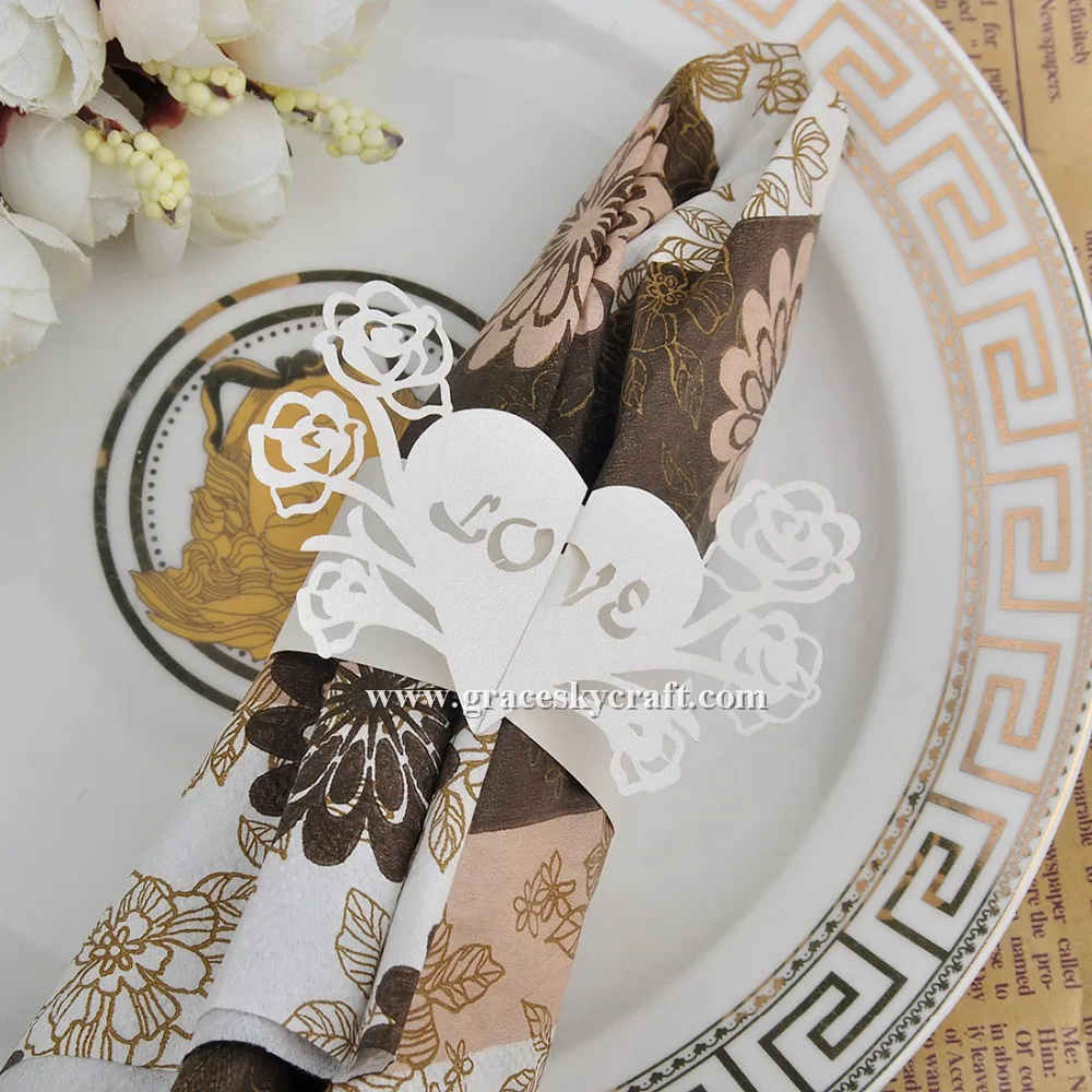 50pcs Free Shipping Laser Cut Paper Wedding Napkin Rings supplies Love Heart with Rose Wedding Party Towel Buckle Table Decor
50pcs Free Shipping Laser Cut Paper Wedding Napkin Rings supplies Love Heart with Rose Wedding Party Towel Buckle Table Decor