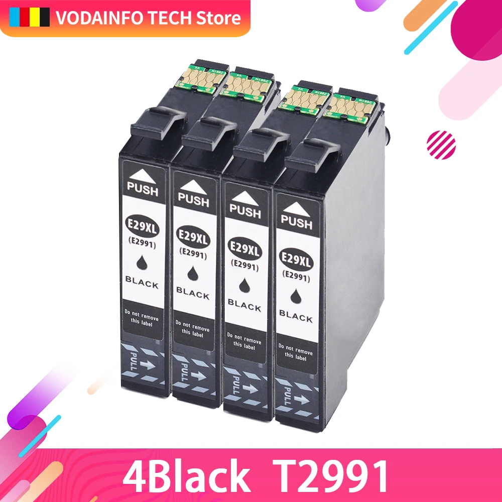 4bk Замена 29 29XL T2991XL T2991 для картриджей Epson XP235 XP247 XP245 XP332 XP335 XP342 XP345 XP435 XP432 | Компьютеры