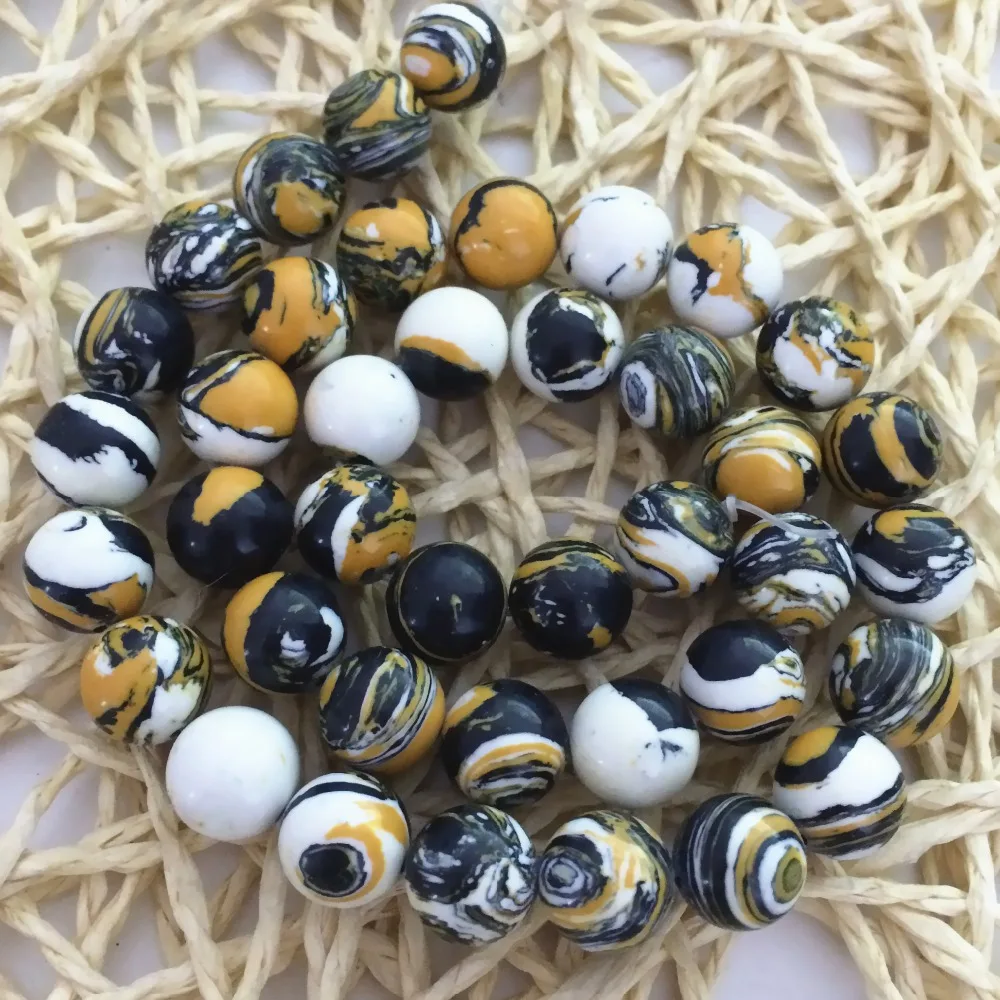 

Beautiful tiger stripe turquoise yellow white jasper round gems 8mm special gems loose beads jewelry making 15inch MY4273