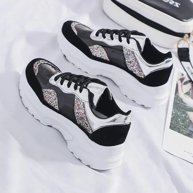 Bling Women Shoes 2019 Spring Autumn Korean Fashion Lace-Up Women Sneakers Platform Shoes Woman Tenis Zapatos Mujer Size 36-41
Bling Women Shoes 2019 Spring Autumn Korean Fashion Lace-Up Women Sneakers Platform Shoes Woman Tenis Zapatos Mujer Size 36-41