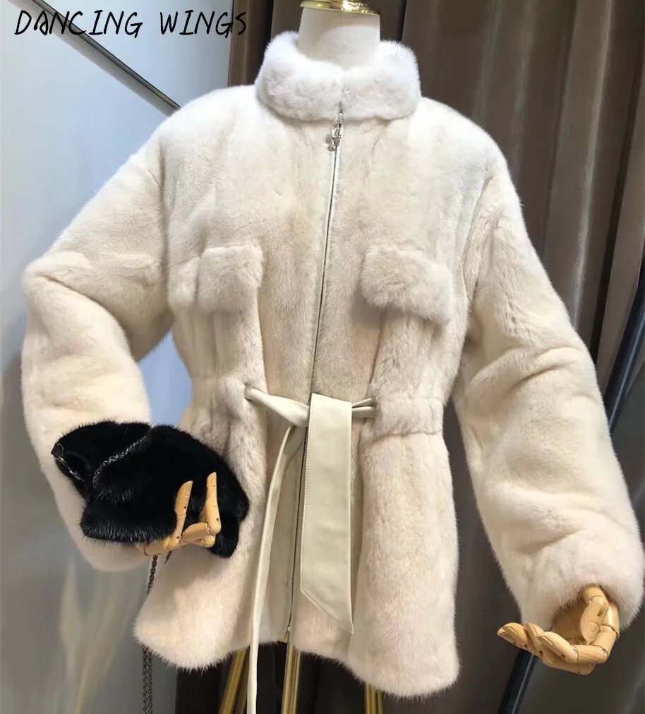 casual natural real mink fur coats for women winter warm stand collar genuine mink fur jacket with belt
casual natural real mink fur coats for women winter warm stand collar genuine mink fur jacket with belt