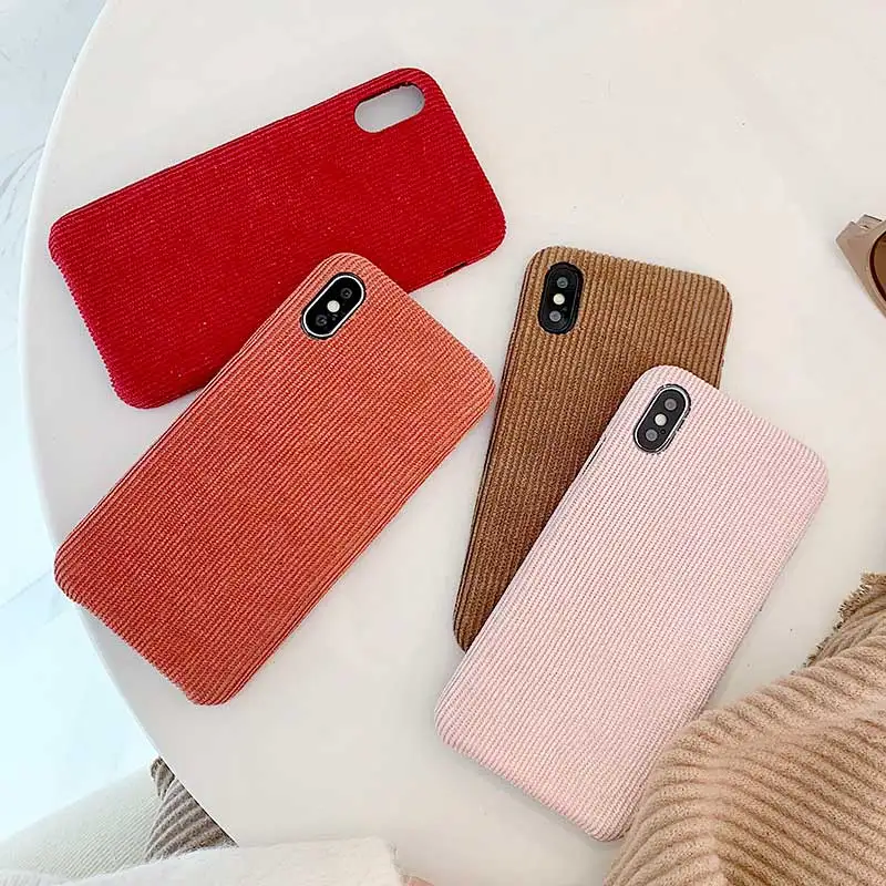 Ультратонкие мягкие чехлы Boucho для iphone Xs MAX XR X вельветовый тканевый текстурный