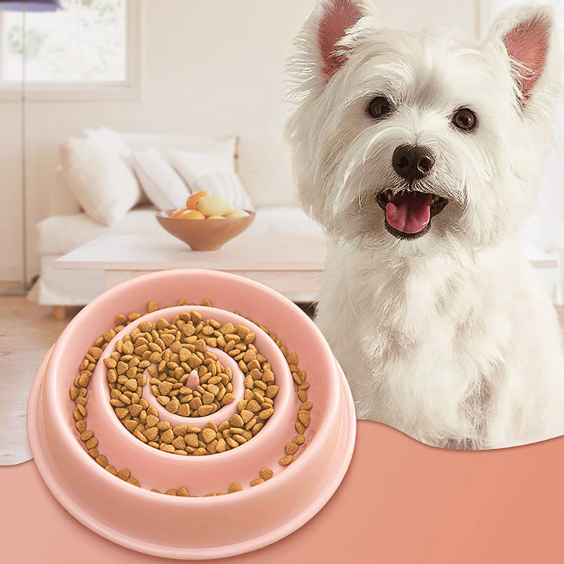 

Interactive Pet Dog Bowl Healthy Slow Food Feeder Anti Choke travel bowl for Cat dog Food feeding Alimentador Lento DropShipping