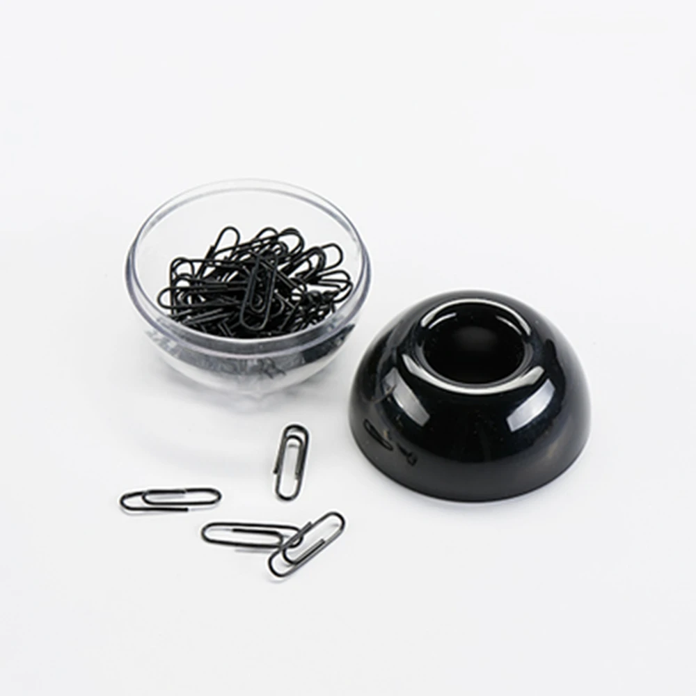 black 28mm paper clips dispenser holder