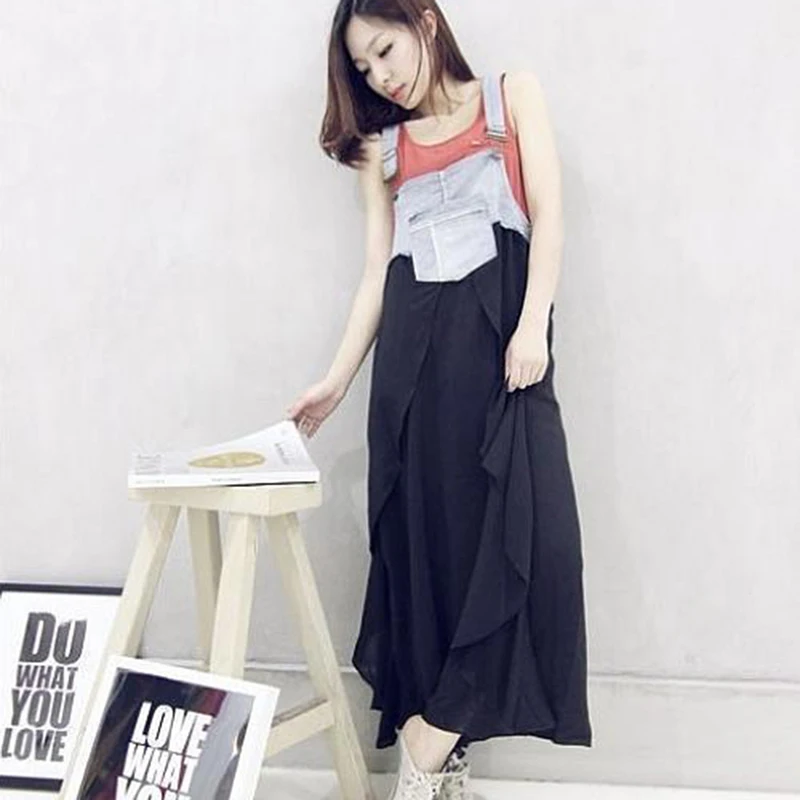 Plus Size 3XL Women Fashion Dress Big Swing Cowboy Dresses Suspenders Suspenders Dress Flounce Loose Chiffon Dress
Plus Size 3XL Women Fashion Dress Big Swing Cowboy Dresses Suspenders Suspenders Dress Flounce Loose Chiffon Dress