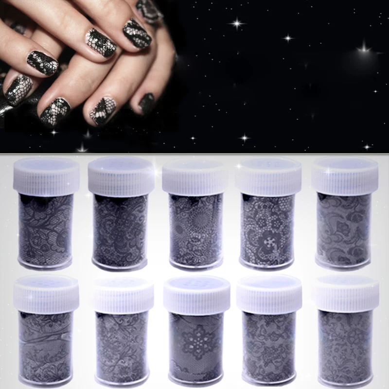 Black Lace nails accessoires Design Nail Art Foil Stickers Transfer Decal Tips Manicure DIY Sticker Decal decorations manicure
Black Lace nails accessoires Design Nail Art Foil Stickers Transfer Decal Tips Manicure DIY Sticker Decal decorations manicure