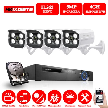 HKIXDISTE 4CH 5MP POE NVR CCTV System Camera Kit 5.0MP Outdoor Waterproof Security IP Camera P2P Video Surveillance System Set
HKIXDISTE 4CH 5MP POE NVR CCTV System Camera Kit 5.0MP Outdoor Waterproof Security IP Camera P2P Video Surveillance System Set