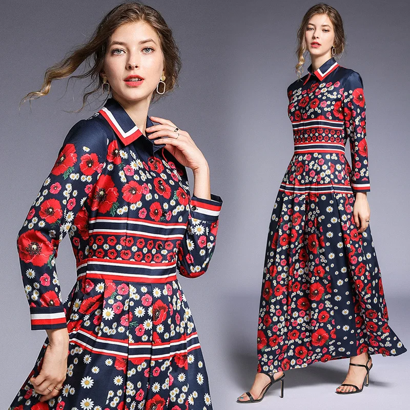 2019 Summer Fall Runway Vintage Floral Bohemain Print Collar Long Sleeve Empire Waist Women Ladies Casual A-Line Maxi Dress
2019 Summer Fall Runway Vintage Floral Bohemain Print Collar Long Sleeve Empire Waist Women Ladies Casual A-Line Maxi Dress