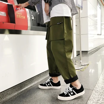 2018 Men's Fashion Multi-pocket Straight Casual Cargo Pants Elastic Waist Loose Solid Color Green/black Trousers Size M-2XL
2018 Men's Fashion Multi-pocket Straight Casual Cargo Pants Elastic Waist Loose Solid Color Green/black Trousers Size M-2XL