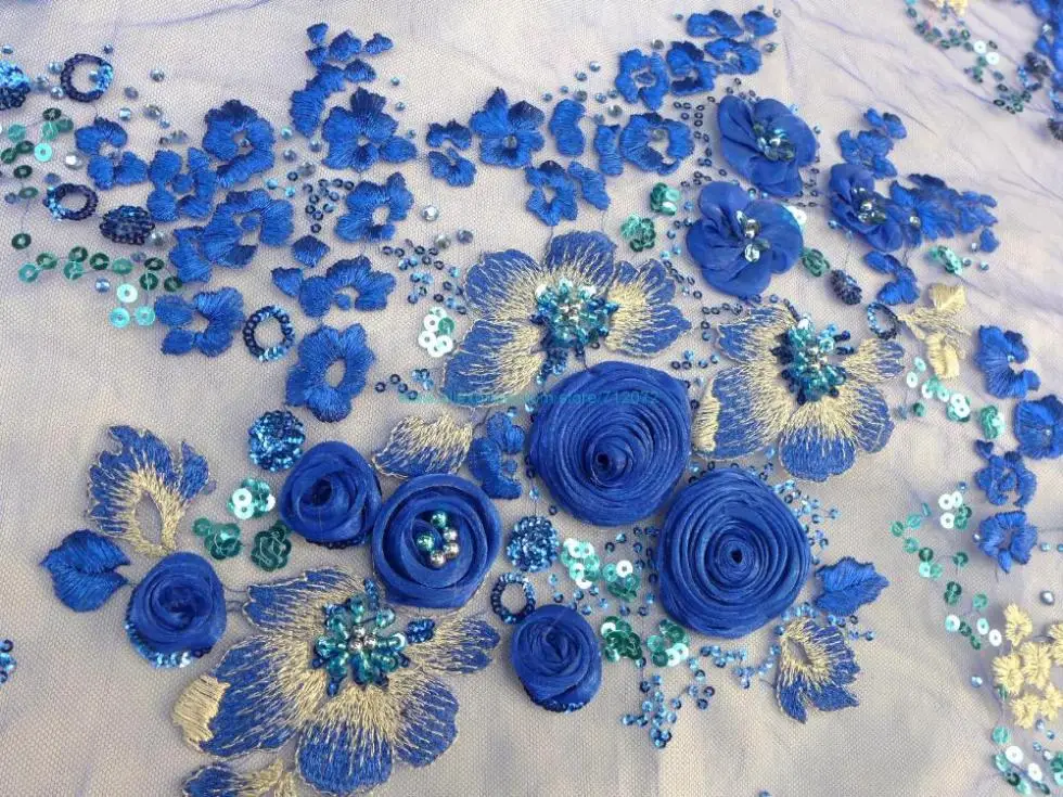 On sale 3D rose beaded sequins lace fabric 51 inches width in Blue by the yard For wedding dress stage clothing evening dress
On sale 3D rose beaded sequins lace fabric 51 inches width in Blue by the yard For wedding dress stage clothing evening dress