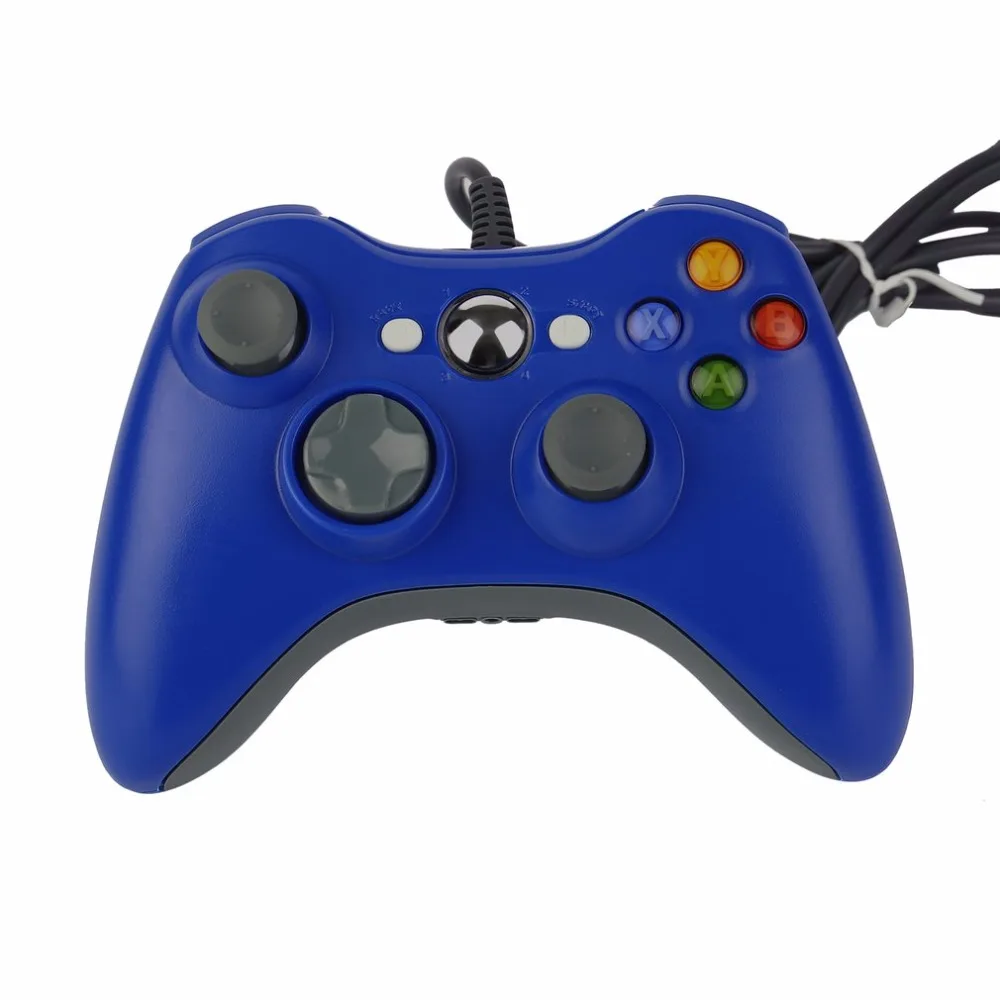 

Wholesale Ergonomic Design USB Wired Joypad Gamepad Blue Controller For Microsoft For Xbox 360 PC For Windows 7