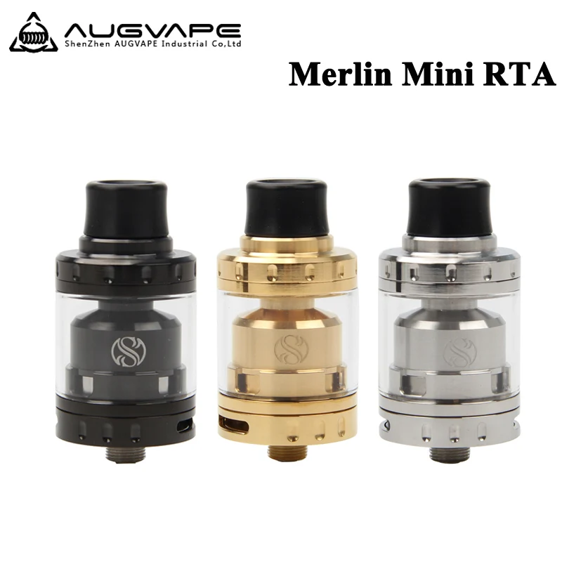 

Original Augvape Merlin Mini RTA Tank Atomizer 24mm 2ML Single Dual Coil Deck Dual Airflow Vape Electronic Cigarette Vaporizer