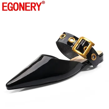 EGONERY shoes woman 2019 summer new fashion patent leather woman slippers outside comfortable pointed toe buckle ladies shoes
EGONERY shoes woman 2019 summer new fashion patent leather woman slippers outside comfortable pointed toe buckle ladies shoes