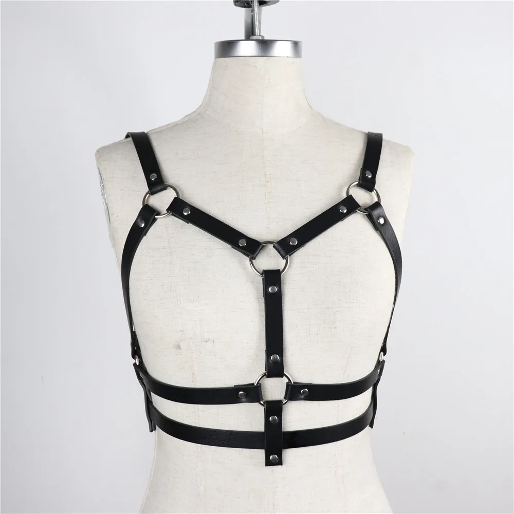 Портупея из кожи с кольцом БДСМ Арсенал, S/M 300-49arsS/M - BDSM Арсенал - Портупеи, сбруи и гартеры - Купить