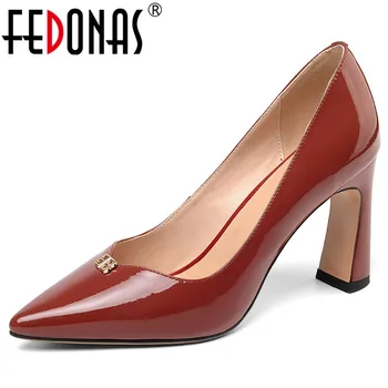 FEDONAS Vintage Solid Patent Leather Slip on Pointed Toe High Heels Women Pumps Spring Elegant Sexy Party Office Shoes Woman
FEDONAS Vintage Solid Patent Leather Slip on Pointed Toe High Heels Women Pumps Spring Elegant Sexy Party Office Shoes Woman
