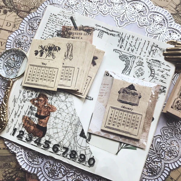 24Pcs Twelvemonth Calendar DIY Vintage Craft Paper Scrapbooking journal Album Happy Planner HandCrafts Decoration Material Paper
24Pcs Twelvemonth Calendar DIY Vintage Craft Paper Scrapbooking journal Album Happy Planner HandCrafts Decoration Material Paper