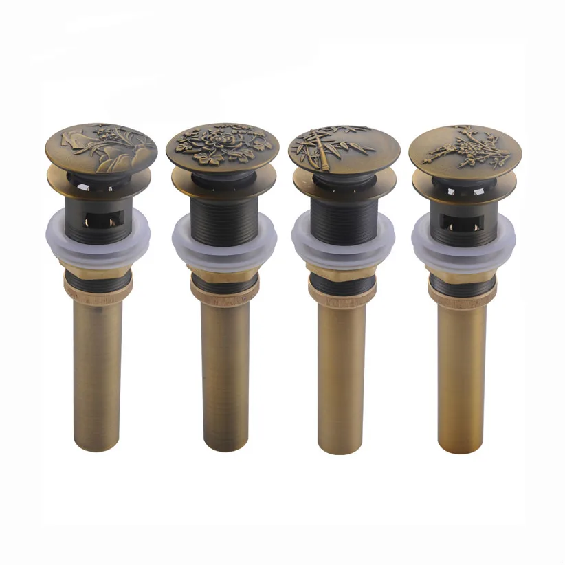 Antique Brass Bouncing Type Basin Water Drain The Stage Of Ceramic Art Wash Floor Drains | Дом и сад