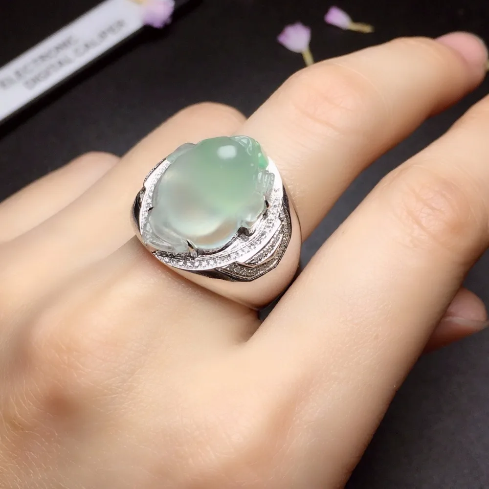 Fine Jewelry 18K White Gold Real Natural Purple Jade Burma Origin Saddle Wedding Engagement Male Rings for MEN Fine Ring
Fine Jewelry 18K White Gold Real Natural Purple Jade Burma Origin Saddle Wedding Engagement Male Rings for MEN Fine Ring