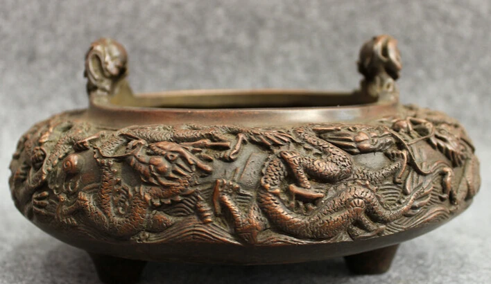 song voge gem S5564 9" Marked Chinese Purple Bronze Dynasty Dragon Statue Bowl Incense Burner Censer
song voge gem S5564 9" Marked Chinese Purple Bronze Dynasty Dragon Statue Bowl Incense Burner Censer