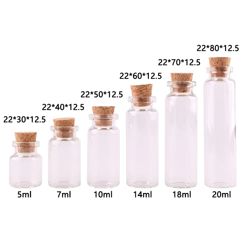Dia 22mm 5ml 7ml 10ml 14ml 18ml 20ml Transparent Glass Spice Bottles Jars with Cork Stopper Wedding Favour Bottle Craft 100pcs
Dia 22mm 5ml 7ml 10ml 14ml 18ml 20ml Transparent Glass Spice Bottles Jars with Cork Stopper Wedding Favour Bottle Craft 100pcs