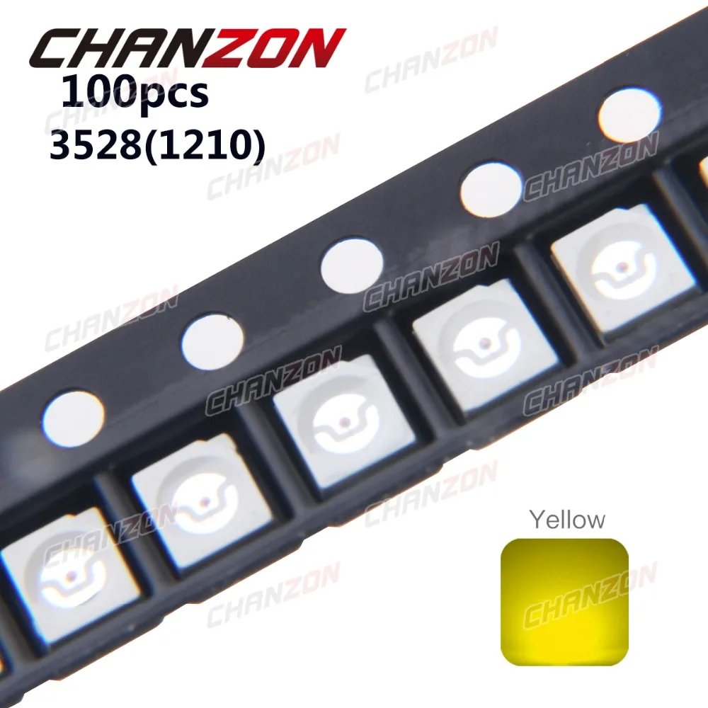100pcs 3528 1210 SMD Yellow LED Chip 20mA SMT Surface Amount 590nm Ultra Bright Light Emitting Diode Lamp Electronic Components
100pcs 3528 1210 SMD Yellow LED Chip 20mA SMT Surface Amount 590nm Ultra Bright Light Emitting Diode Lamp Electronic Components