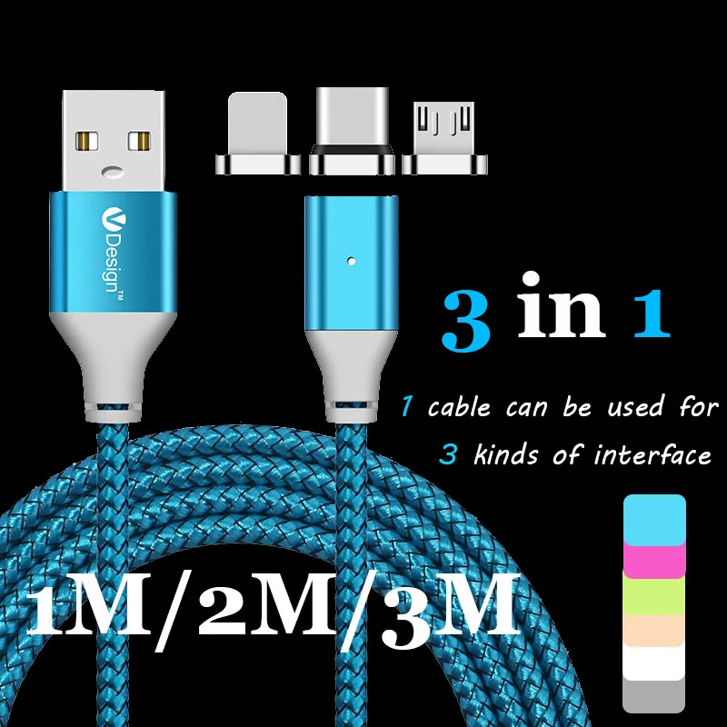 1/2/3 Meter Magnetic 3 in 1/IOS/Micro/Type-C Braided LED Fast Charging Data Sync Cable For Samsung S8 S7 S6 For iPhone 8 7 6 Lot
1/2/3 Meter Magnetic 3 in 1/IOS/Micro/Type-C Braided LED Fast Charging Data Sync Cable For Samsung S8 S7 S6 For iPhone 8 7 6 Lot