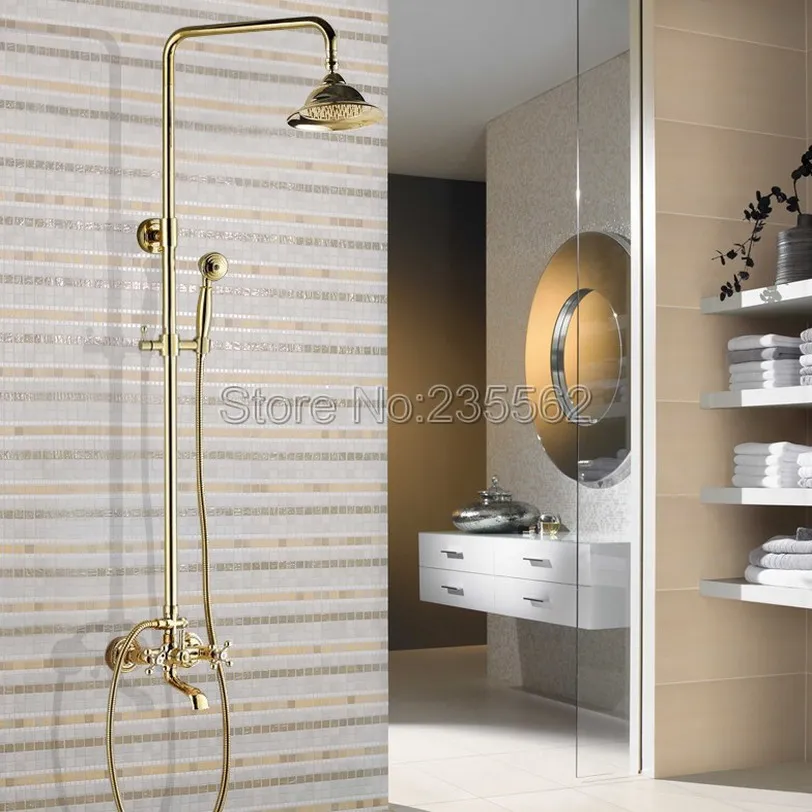 Gold Color Brass Bathroom Wall Mounted Rainfall Shower Head Faucet Set W/ Dual Handle Bathtub Mixer Tap lgf347
Gold Color Brass Bathroom Wall Mounted Rainfall Shower Head Faucet Set W/ Dual Handle Bathtub Mixer Tap lgf347