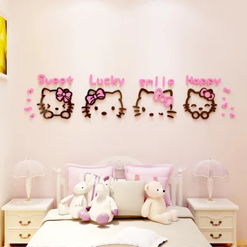 DIY Hello kitty 3D stereoscopic wall stickers for kids rooms Acrylic crystal cartoon bedroom background wall decoration
DIY Hello kitty 3D stereoscopic wall stickers for kids rooms Acrylic crystal cartoon bedroom background wall decoration