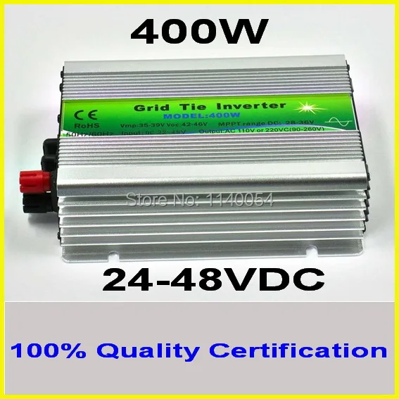 

400W 24-48VDC MPPT Grid Tie Inverter,400-480W 36V DC to AC 120V or 230V Pure Sine Wave Output Solar Wind Power Home Use Inverter