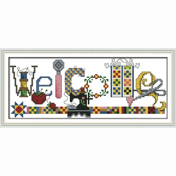 Sewing machine welcome card DIY Handmade Cross Stitch Embroidery Kits Home Decor cotton threads needles printed Free shipping 
Sewing machine welcome card DIY Handmade Cross Stitch Embroidery Kits Home Decor cotton threads needles printed Free shipping
