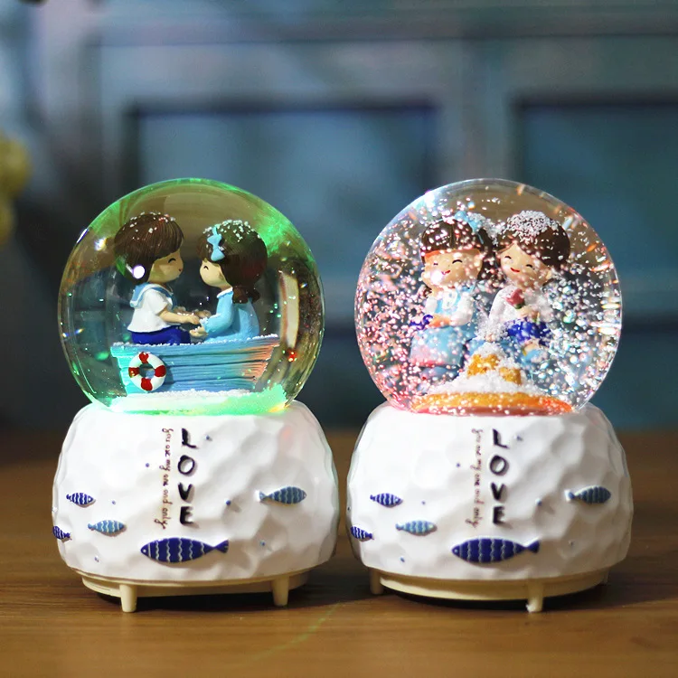 8-12CM Mediterranean Lovers Snow Globe Glass Crystal Ball Music Box Craft Home Desktop Decor Wedding Christmas New Year Gifts
8-12CM Mediterranean Lovers Snow Globe Glass Crystal Ball Music Box Craft Home Desktop Decor Wedding Christmas New Year Gifts