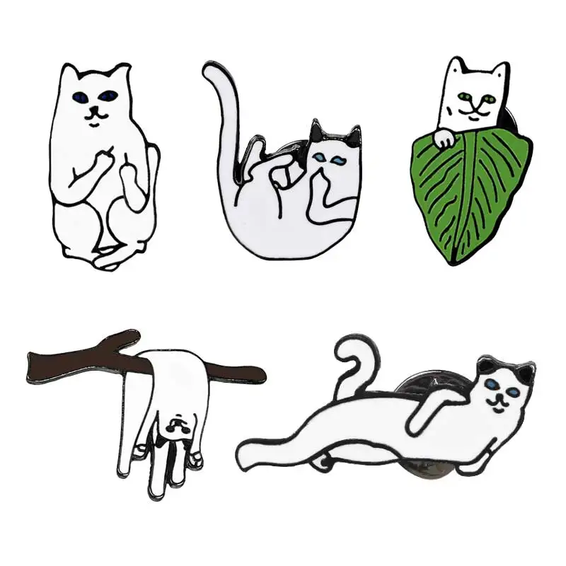White Cat Brooch Enamel Buckle Cartoon Metal Brooches Coat Jacket Pin Badge Cute Creative Pose Different Kittens Kids Girl Boy
White Cat Brooch Enamel Buckle Cartoon Metal Brooches Coat Jacket Pin Badge Cute Creative Pose Different Kittens Kids Girl Boy