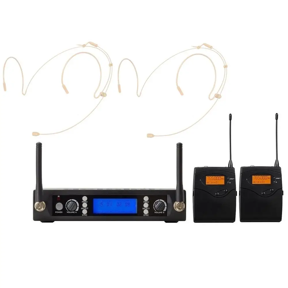 Bolymic Dual Channel cordless Microphone Headset Professional UHF Wireless Microphone
Bolymic Dual Channel cordless Microphone Headset Professional UHF Wireless Microphone
