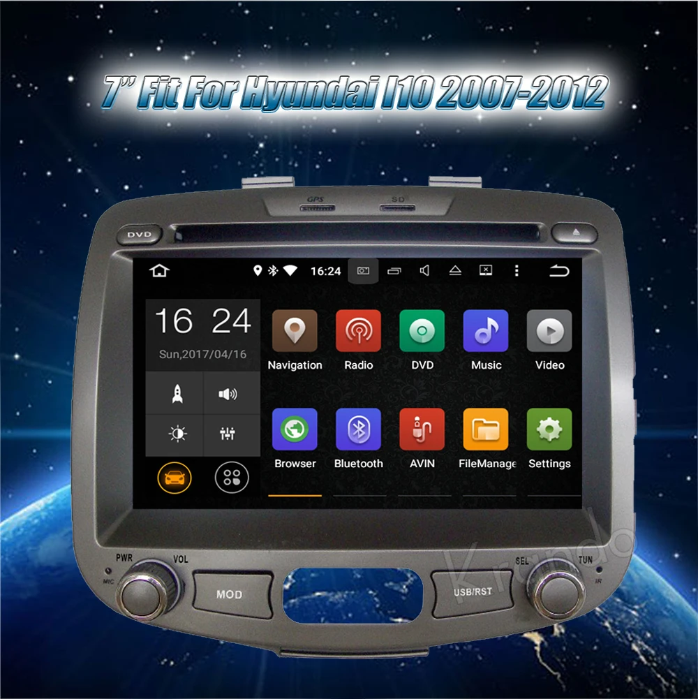 Krando 7" Android 9.0 car dvd gps navigation multimedia system for