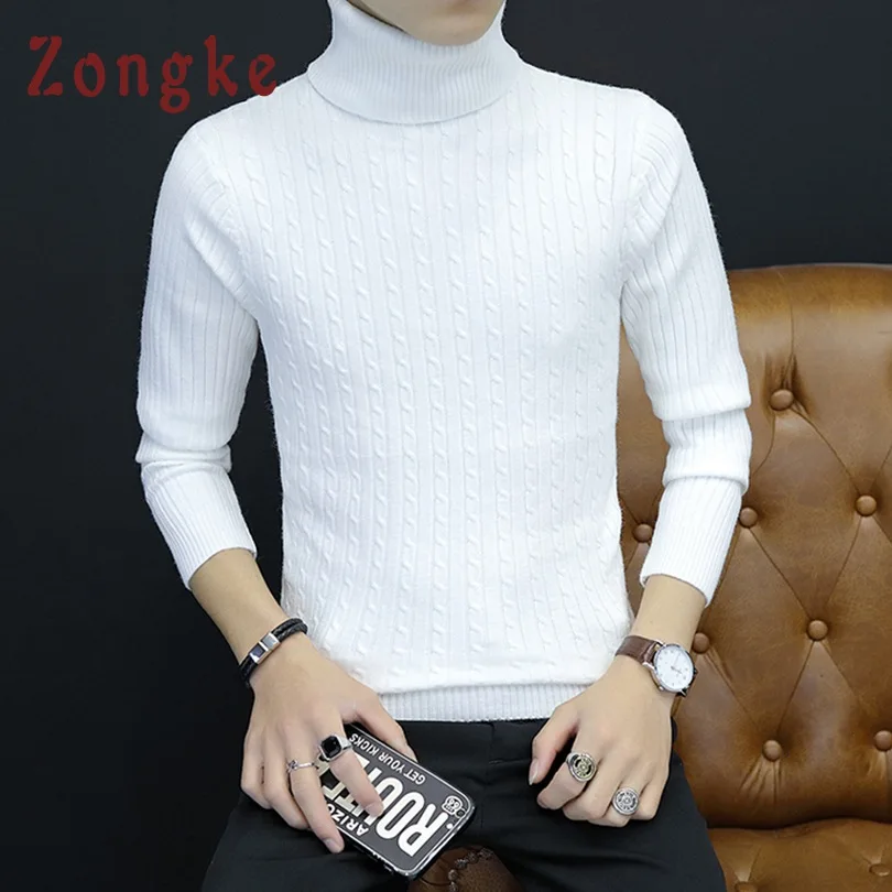 Zongke Turtleneck Sweater Men Solid Striped Knitted Pullover Sweater Men Long Sleeve Men Sweater Male 2019 Korean Clothing
Zongke Turtleneck Sweater Men Solid Striped Knitted Pullover Sweater Men Long Sleeve Men Sweater Male 2019 Korean Clothing