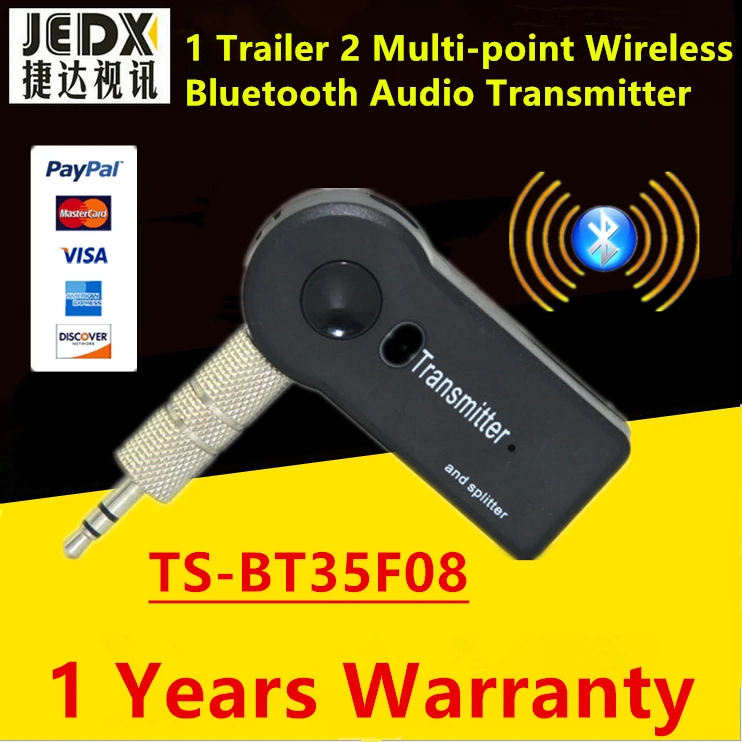 1 Trailer 2 Multi-point Wireless 3.5mm Bluetooth Audio Transmitter Splitter,Stereo Dongle Adapter,for iPod Smart TV DVD MP3
1 Trailer 2 Multi-point Wireless 3.5mm Bluetooth Audio Transmitter Splitter,Stereo Dongle Adapter,for iPod Smart TV DVD MP3