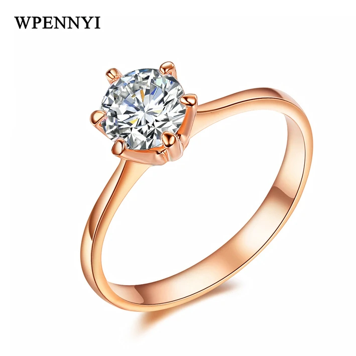 Rose Gold Color 6 Prong 6mm 0.75ct Sparkling Cubic Zirconia Forever Classic Woman Wedding Rings Birthday Gift
Rose Gold Color 6 Prong 6mm 0.75ct Sparkling Cubic Zirconia Forever Classic Woman Wedding Rings Birthday Gift